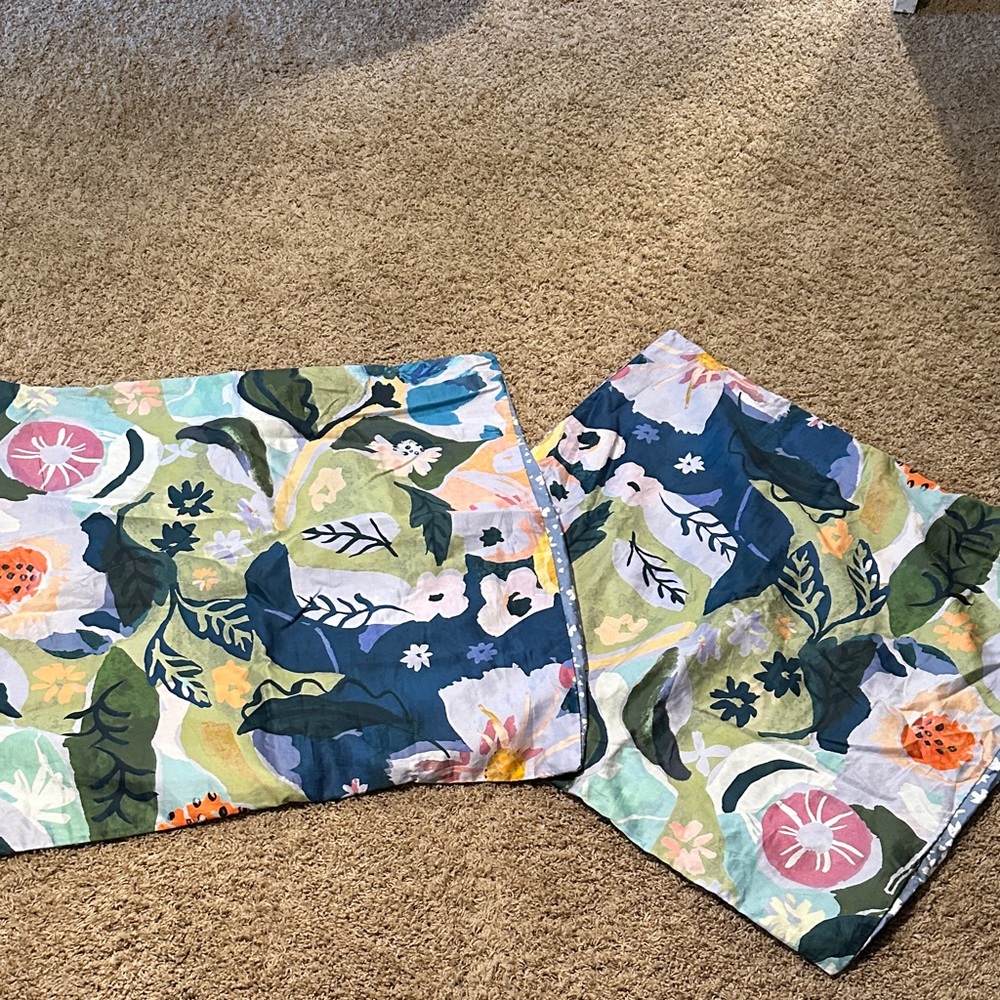 Anthropologie Marguerite Organic Sateen EURO Shams set of 2. Like New